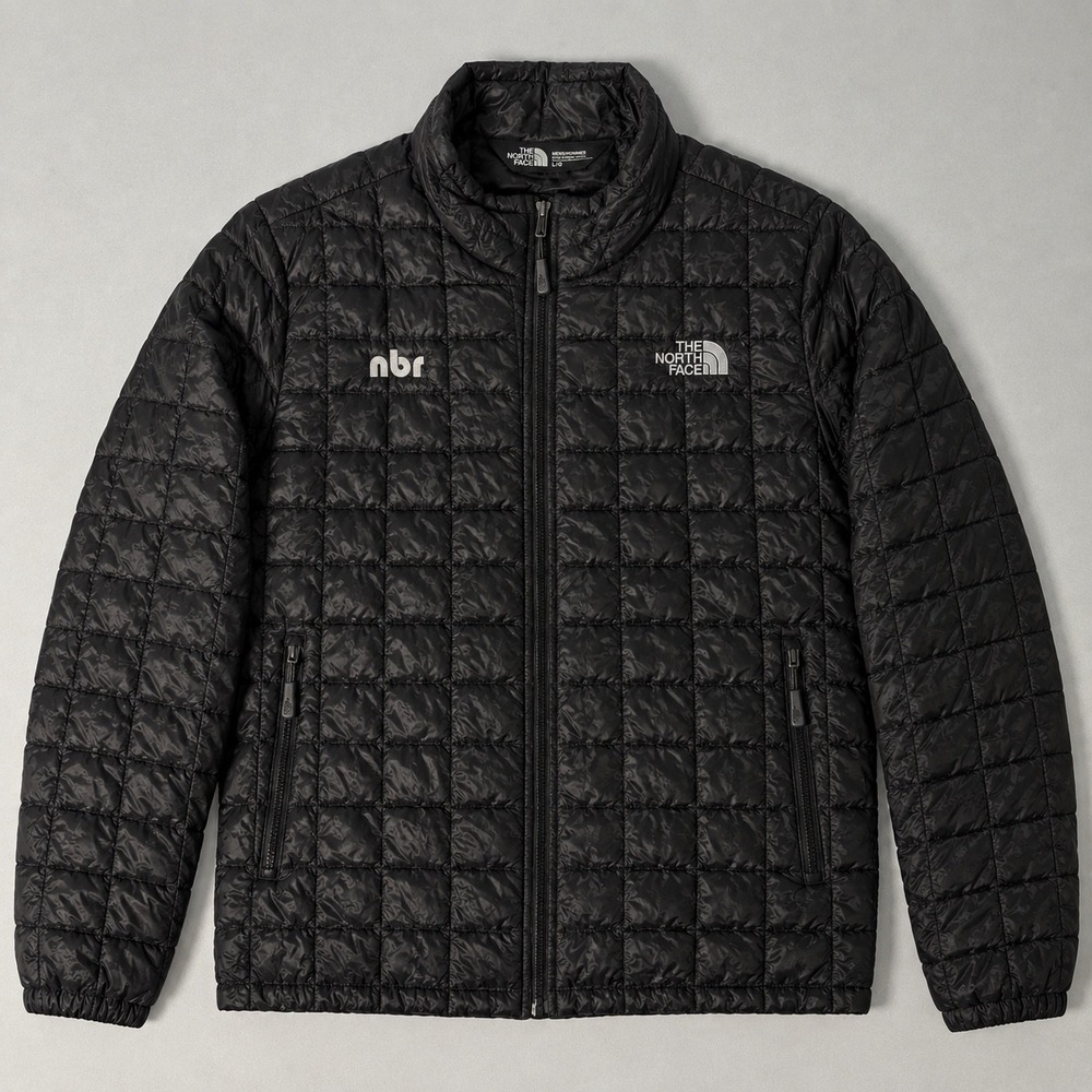 The North Face Mens Black Thermoball Quilted Puffer Jacket Large NBR Logo